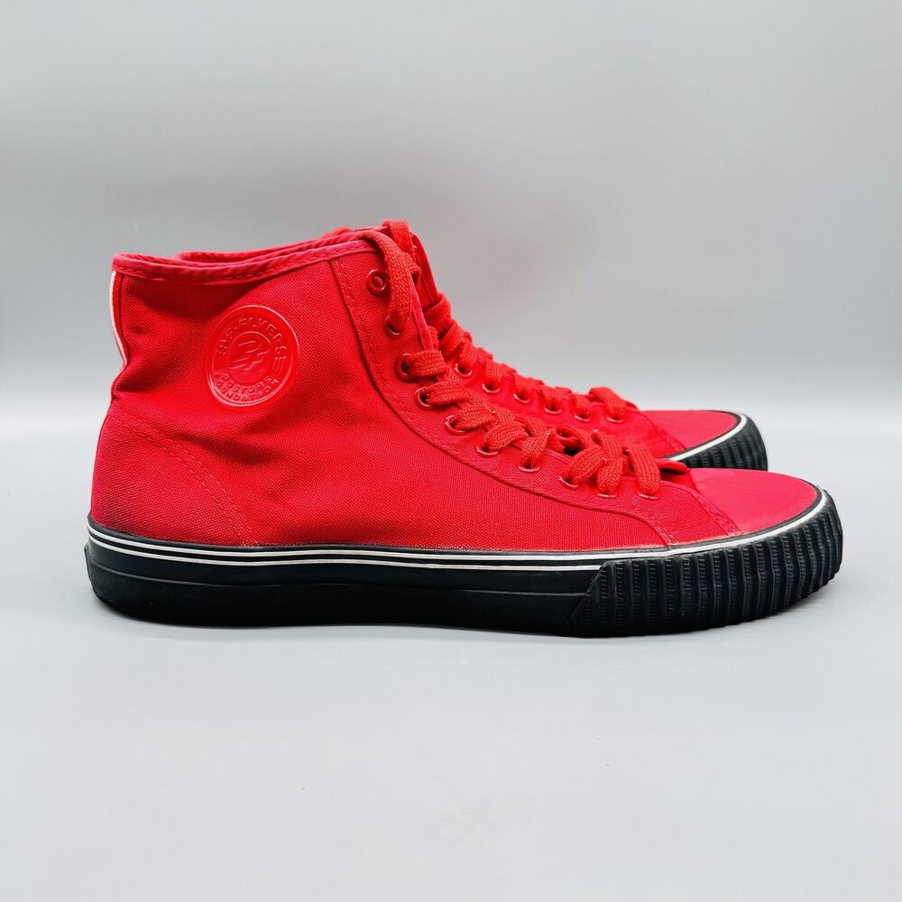 PF Flyers Shoes Mens 12 Red Canvas Center Hi Classic High Top Athletic Sneakers